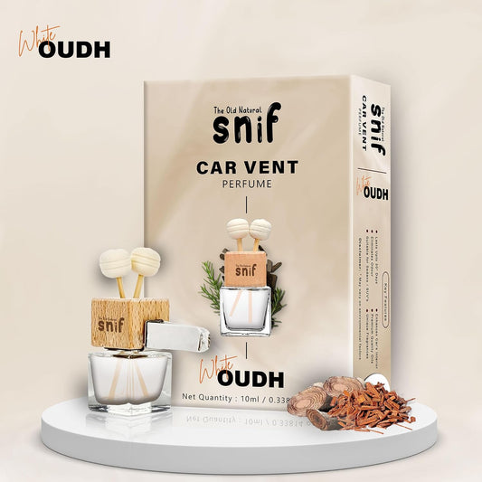 Snif White Oudh Car Vent Perfume 10ml | Premium Woody Car Air Freshener