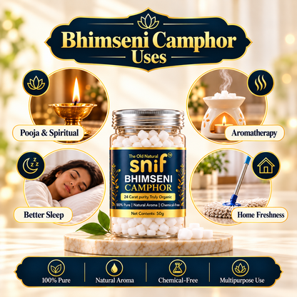 Snif Bhimseni Camphor Aroma Gift Pack with Electric Burner | 2 x 50g
