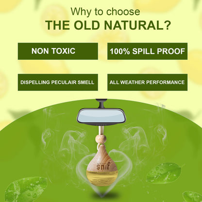 Snif Lemon Grass Hanging Pod Car Perfume 20ml with 15ml Refill | Fresh Car Fragrance