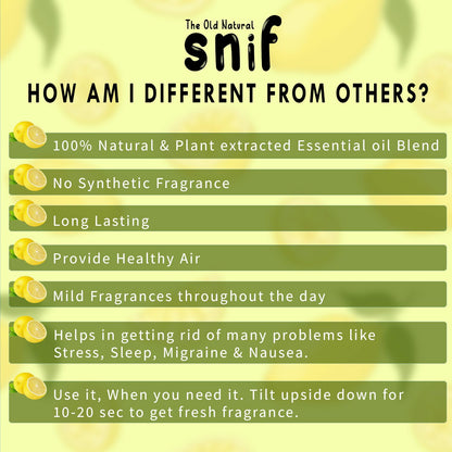 Snif Lemon Grass Hanging Pod Car Perfume 20ml with 15ml Refill | Fresh Car Fragrance