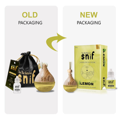 Snif Lemon Grass Hanging Pod Car Perfume 20ml with 15ml Refill | Fresh Car Fragrance