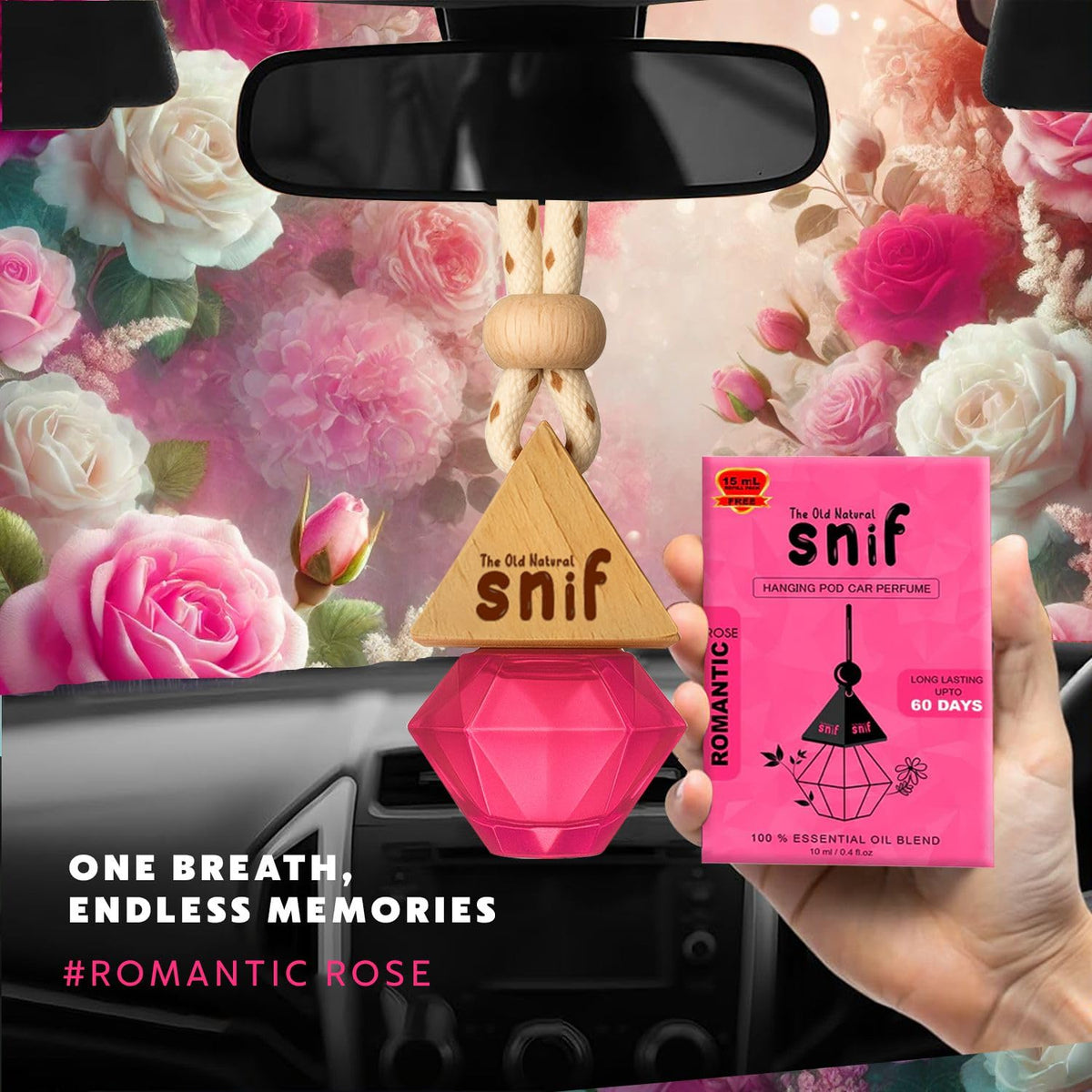 Romantic Rose Hanging Pod Car Perfume