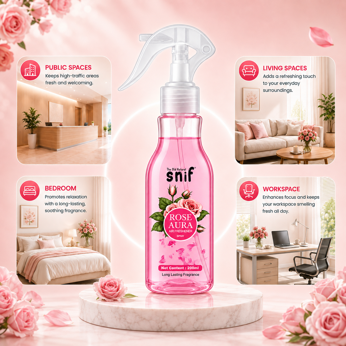 Rose Aura Air Freshener Spray