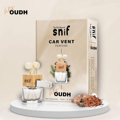 Snif White Oudh Car Vent Perfume 10ml | Premium Woody Car Air Freshener