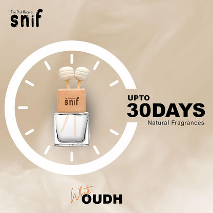 Snif White Oudh Car Vent Perfume 10ml | Premium Woody Car Air Freshener