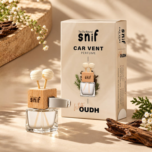 Snif White Oudh Car Vent Perfume 10ml | Premium Woody Car Air Freshener