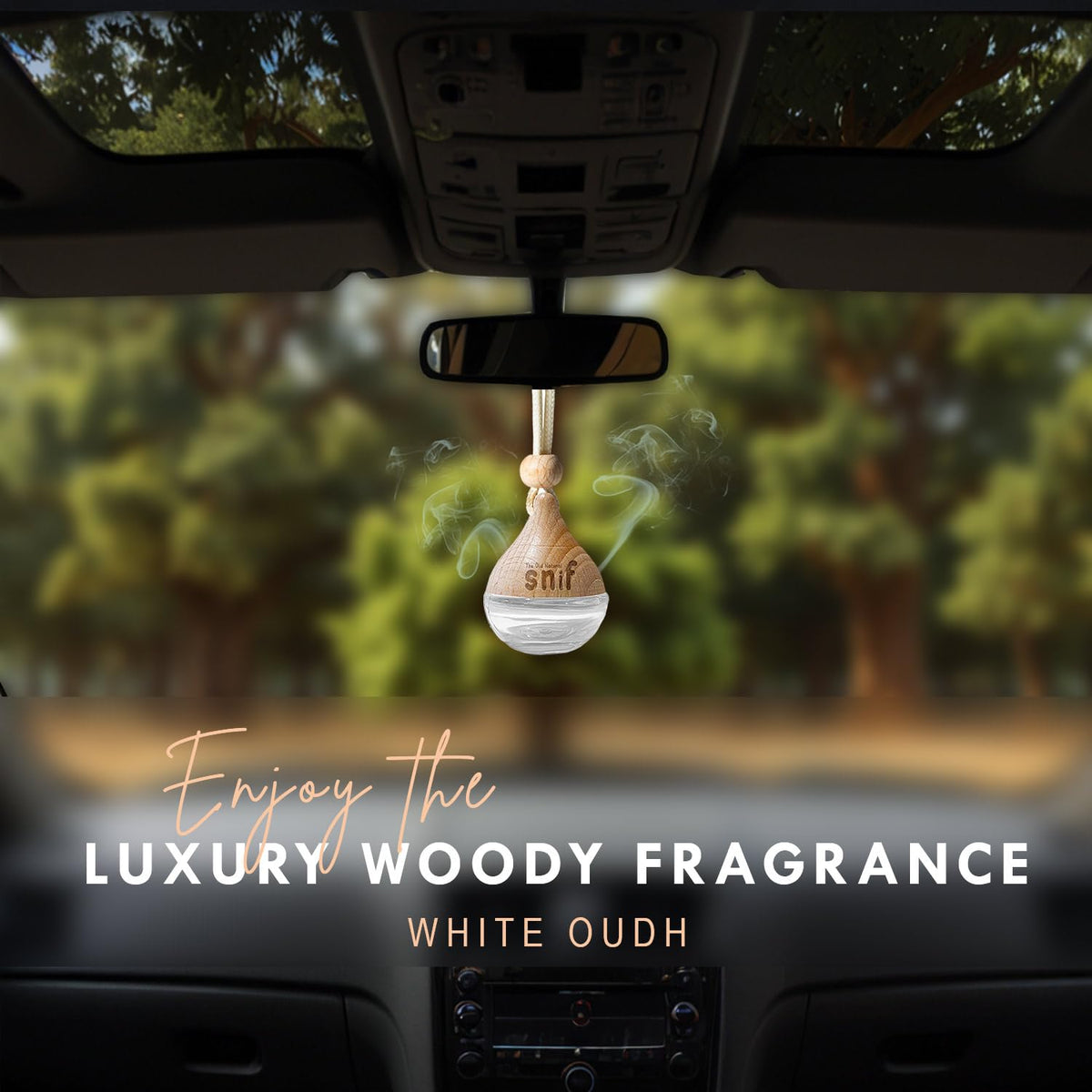White Oudh Hanging Pod Car Perfume