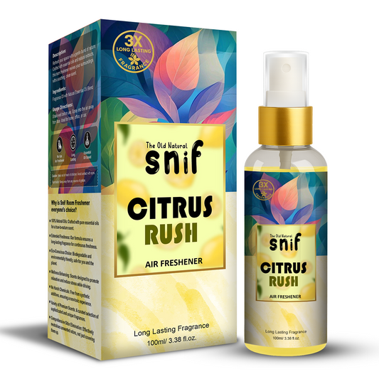 Snif Citrus Rush Air Freshener Spray 100ml | Long Lasting Essential Oil Based Room Freshener