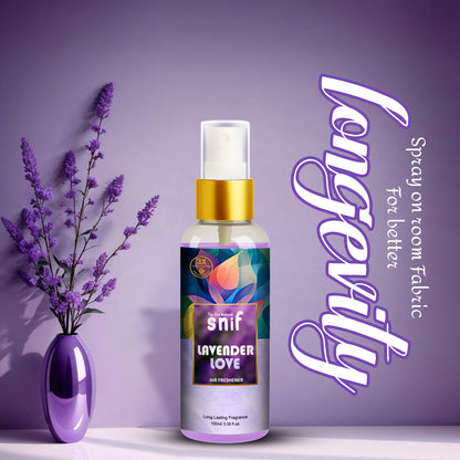 Snif Lavender Love Air Freshener Spray 100ml | Long Lasting Essential Oil Based Room Freshener