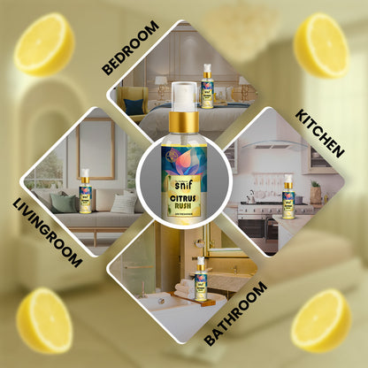 Snif Citrus Rush Air Freshener Spray 100ml | Long Lasting Essential Oil Based Room Freshener