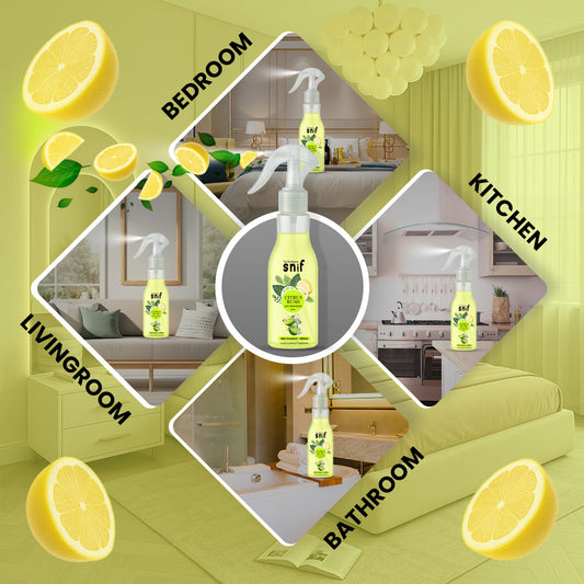 Snif Citrus Rush Air Freshener Spray 200ml | Long Lasting Essential Oil Based Room Freshener