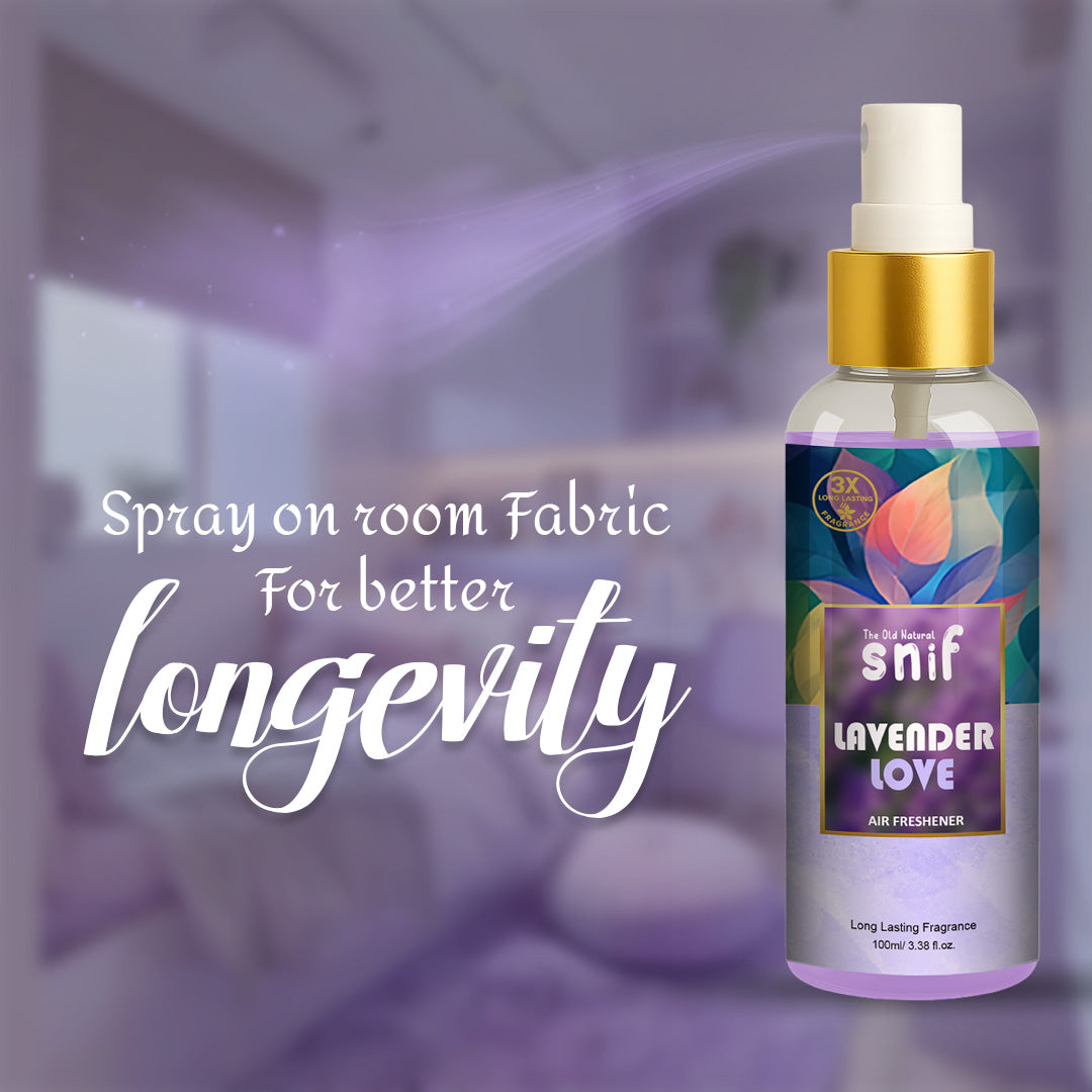 Snif Lavender Love Air Freshener Spray 100ml | Long Lasting Essential Oil Based Room Freshener