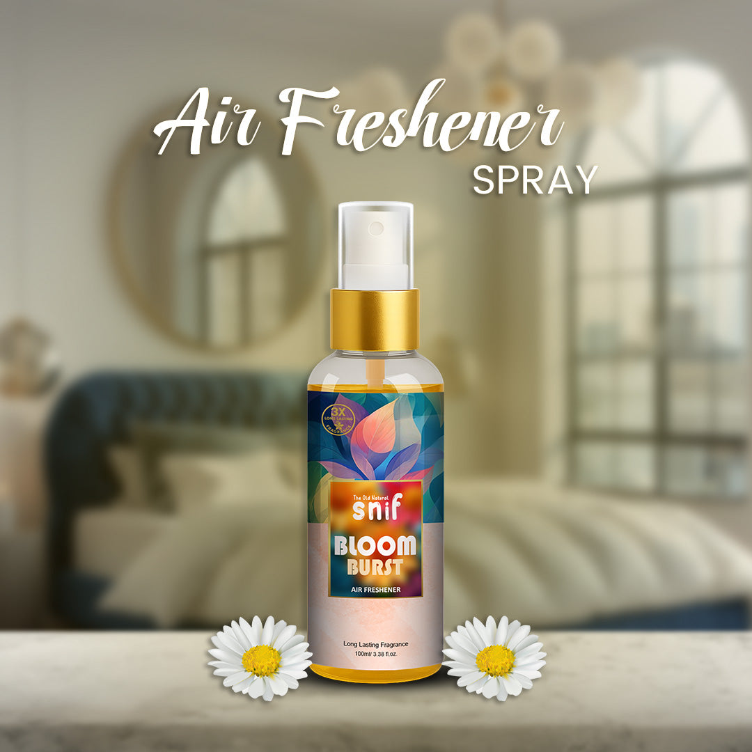 Snif Bloom Burst Air Freshener Spray 100ml | Long Lasting Essential Oil Based Room Freshener