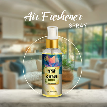 Snif Citrus Rush Air Freshener Spray 100ml | Long Lasting Essential Oil Based Room Freshener
