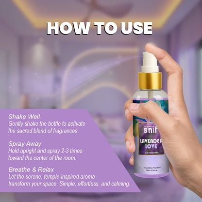 Snif Lavender Love Air Freshener Spray 100ml | Long Lasting Essential Oil Based Room Freshener