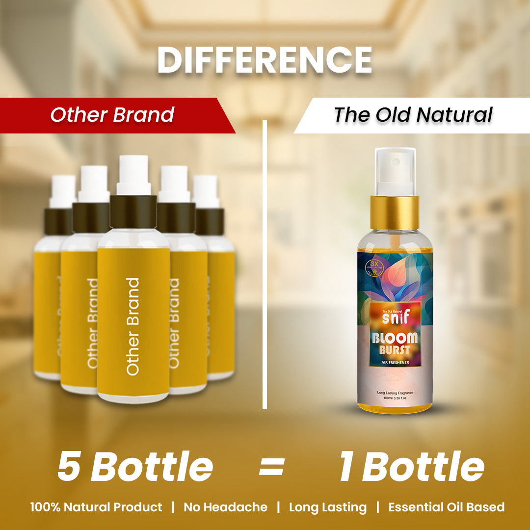 Snif Bloom Burst Air Freshener Spray 100ml | Long Lasting Essential Oil Based Room Freshener