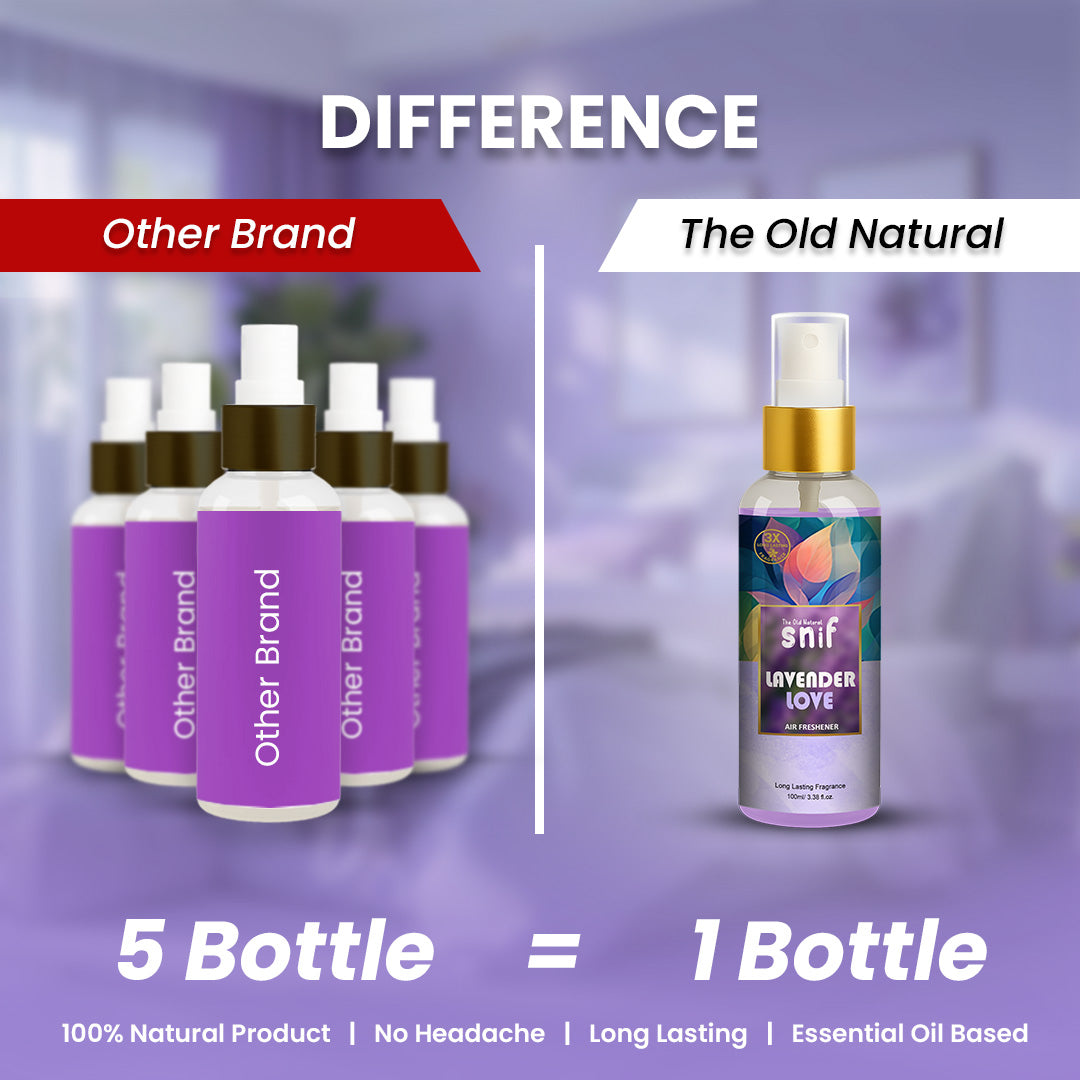 Snif Lavender Love Air Freshener Spray 100ml | Long Lasting Essential Oil Based Room Freshener